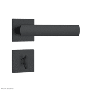 Fechadura Stam Roseta Quadrada Para Banheiro 823/35 Preto Fosco