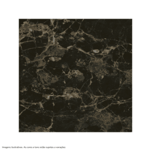 Porcelanato Gaudi Mythos Black 80X80 Polido Retificado